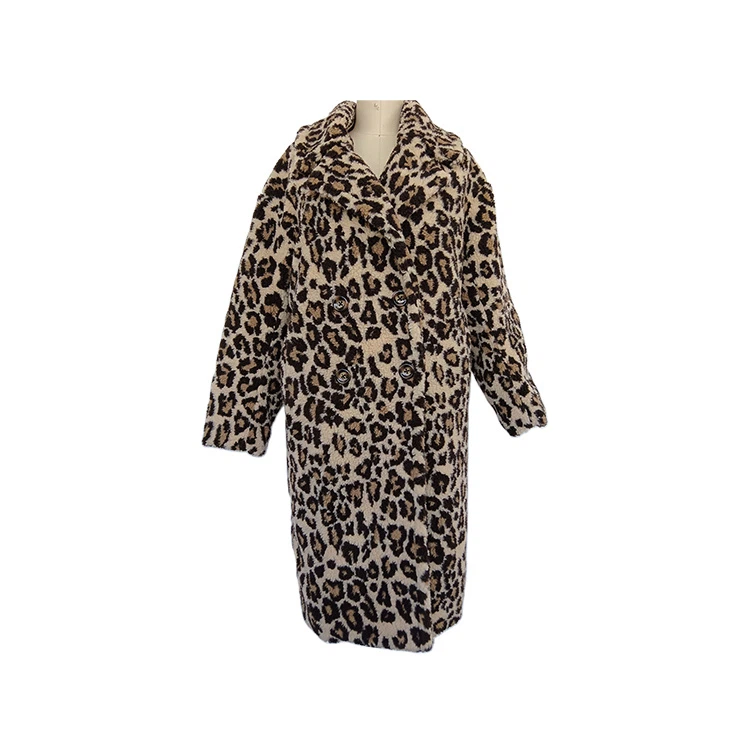 Jaket Panjang Leopard Faux Sherpa